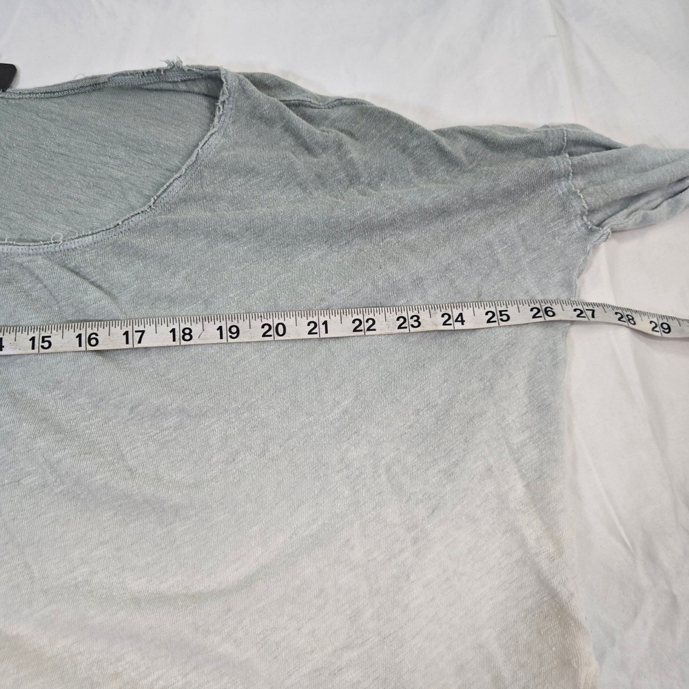 Free People We The Free Ombre Linen Cotton Slouchy Top Womens Medium Sage Cream - Picture 7 of 11
